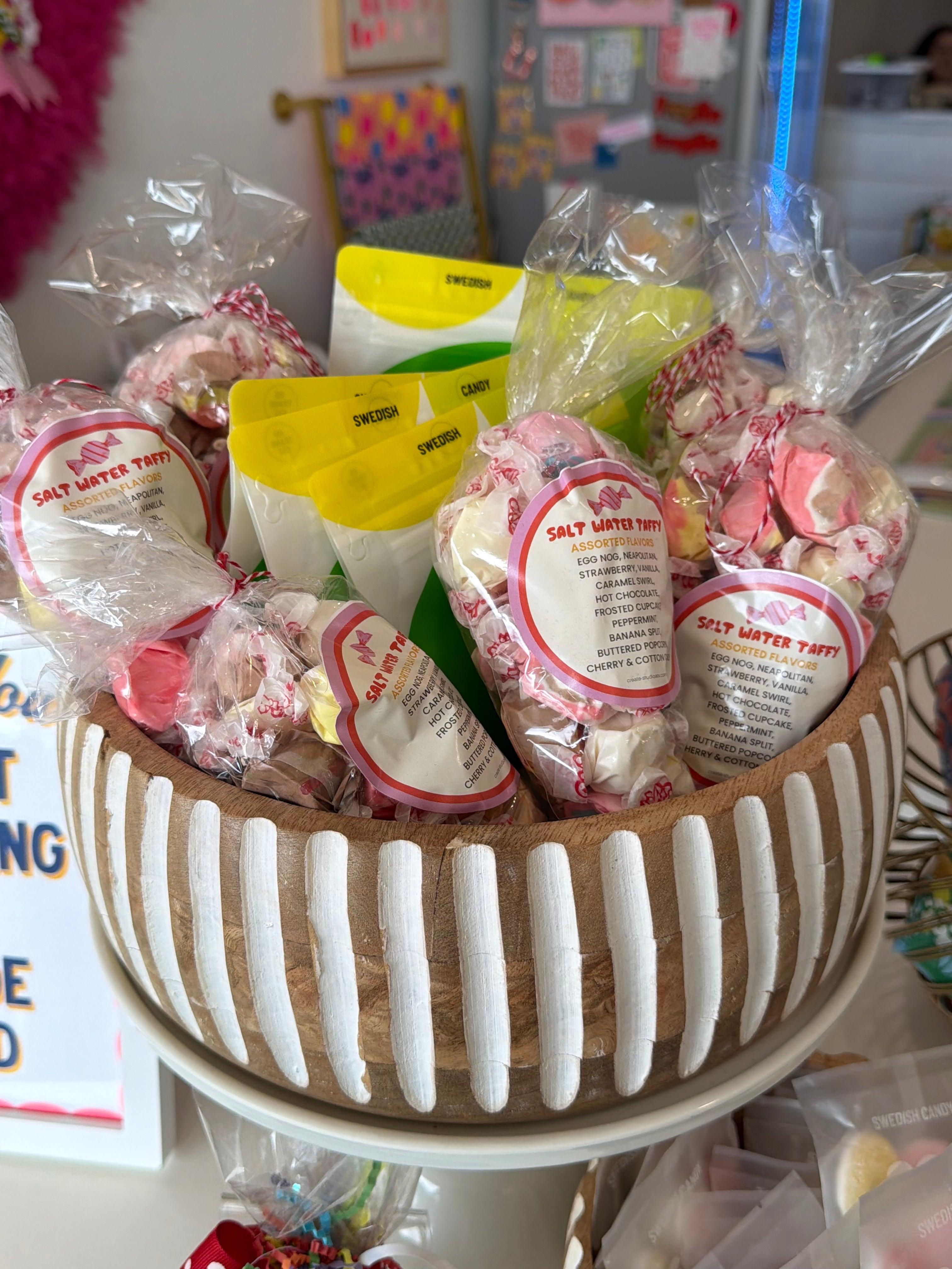 sweet treats like taffy and swedish candy