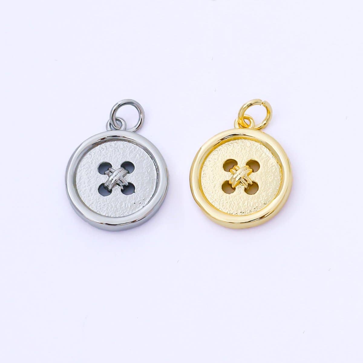 24K Gold Filled 17mm Clothes Buttons Charm in Gold & Silver | AF1548