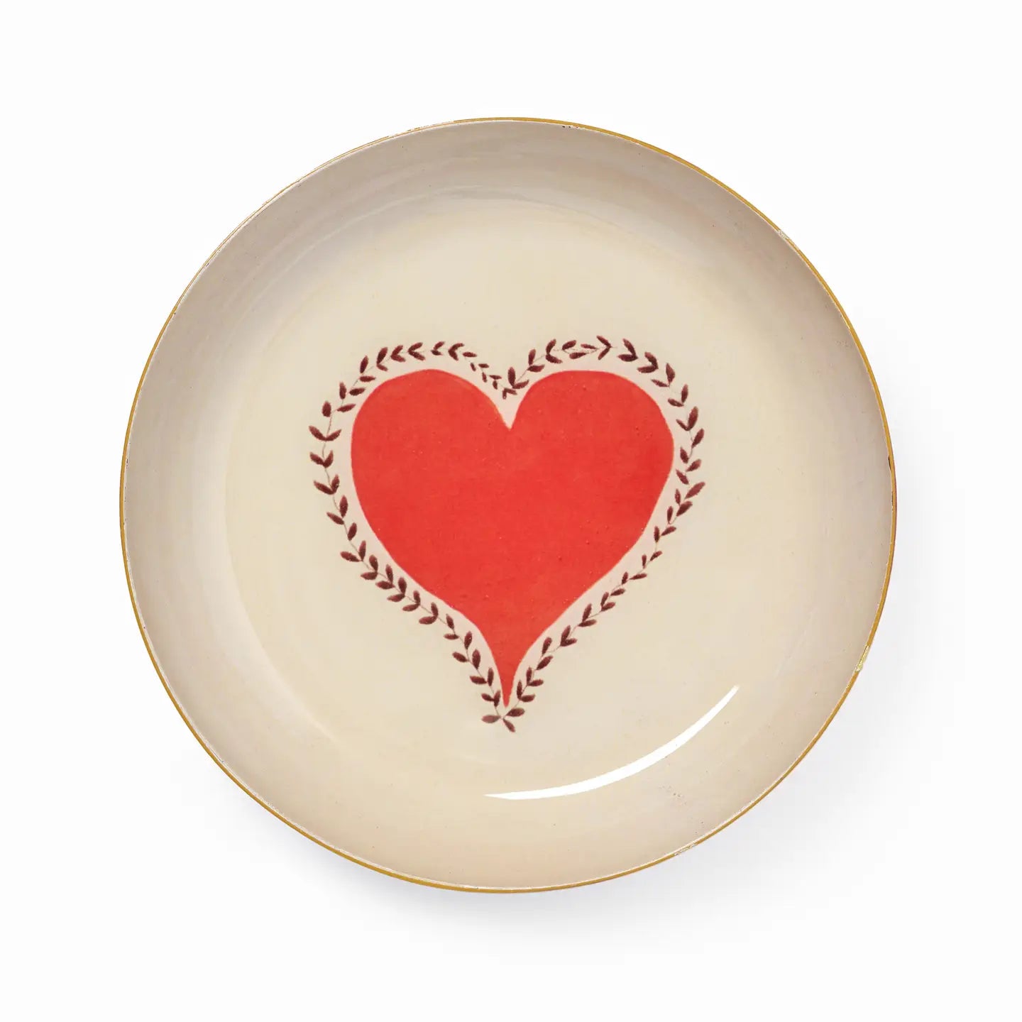 Round Enamel Tray - Heart image 0