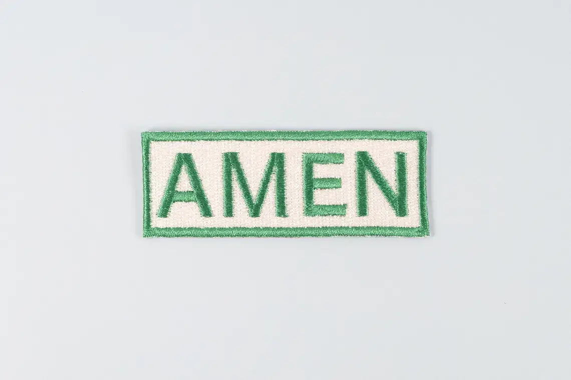 Amen Embroidered Iron-On Patch Southern Funny Country Charm