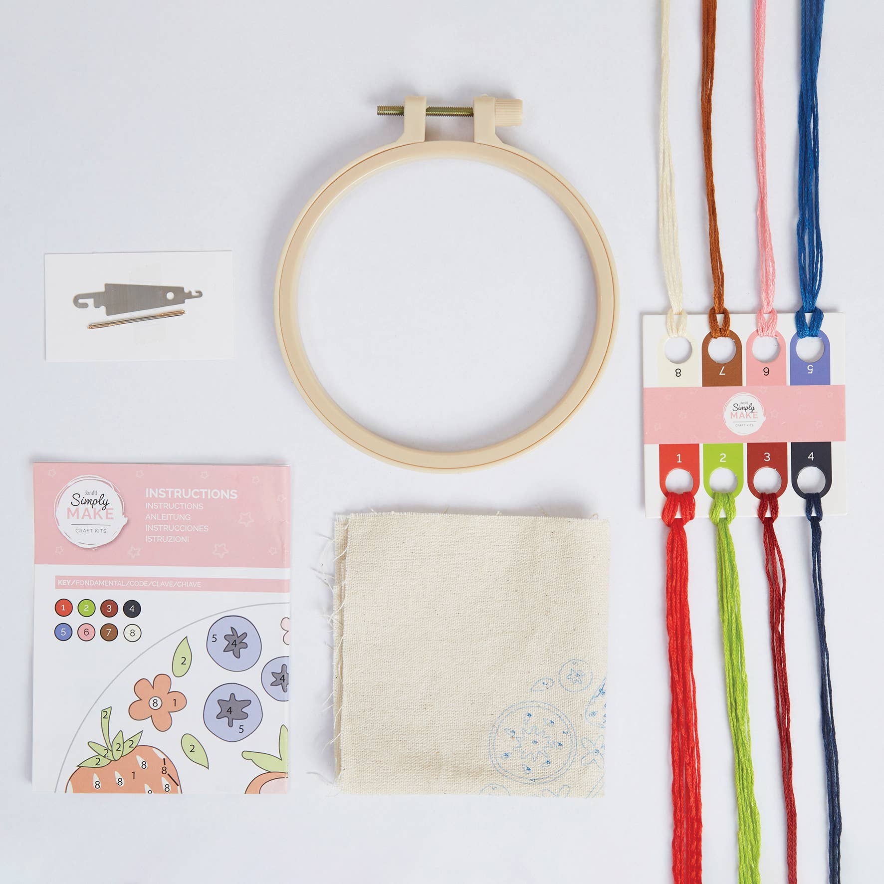 Simply Make Embroidery By Numbers Summer Fruits Craft Kit