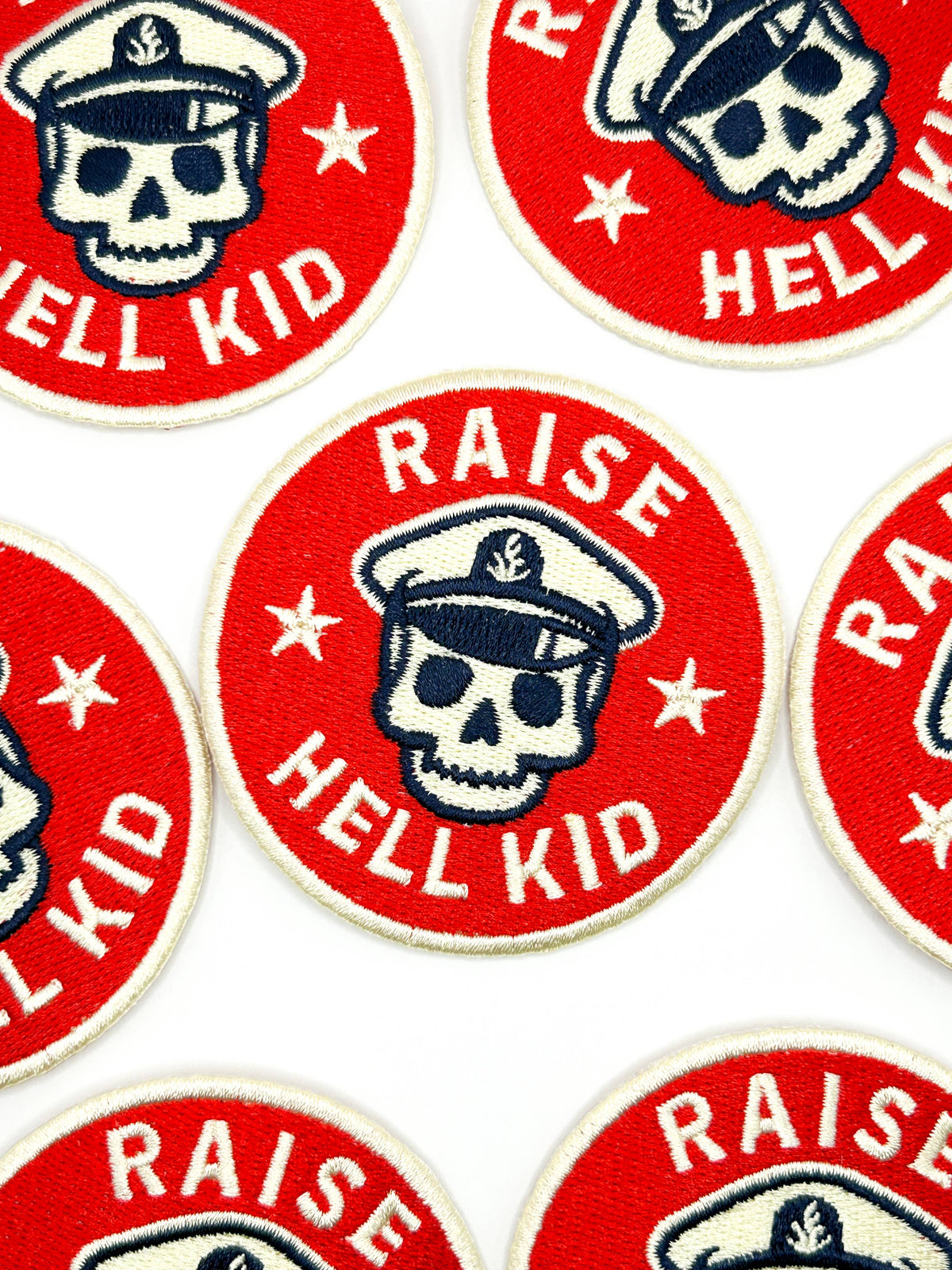 Raise Hell Kid Patch Embroidered Iron-On for Clothing & Hats