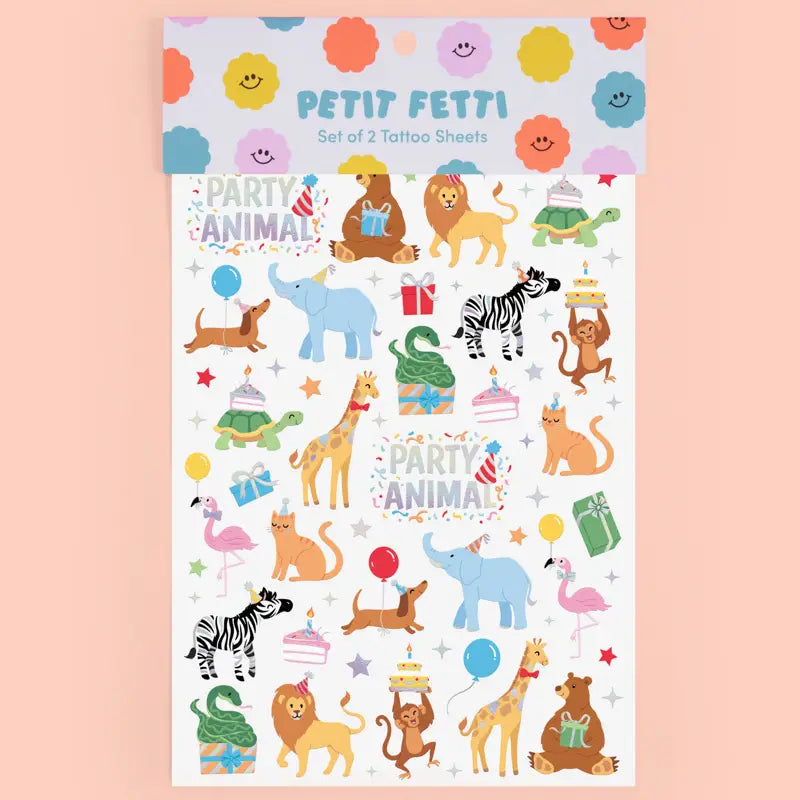 Party Animal Temporary Tattoos - Petit Fetti image 0