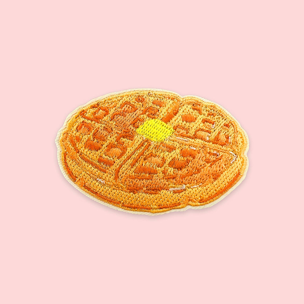 Waffle Iron-On Patch | Waffles with Butter Embroidered Patch