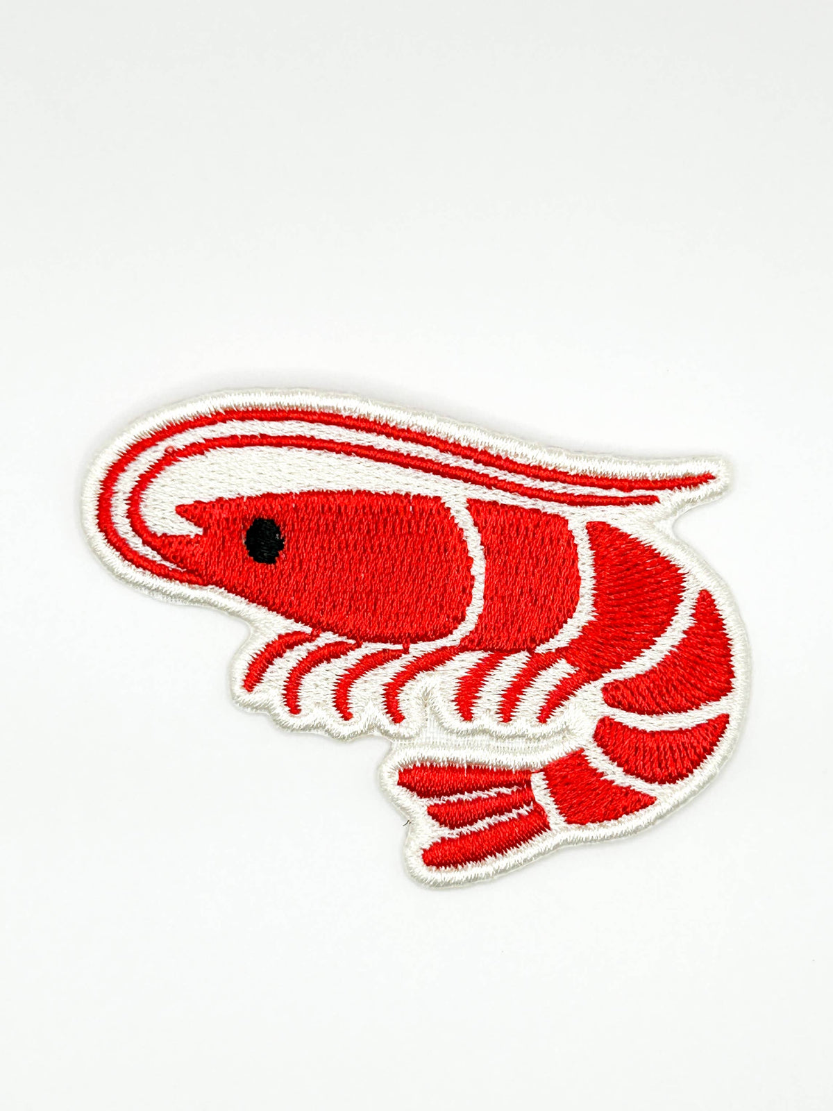 Shrimp Embroidered Iron-On Patch Seafood Lover, Ocean, Beach