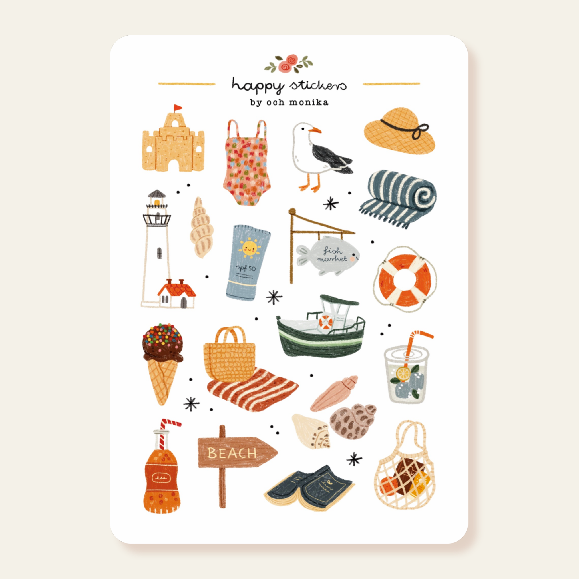 Seaside - Planner & Journal Stickers | A6 Matte Paper