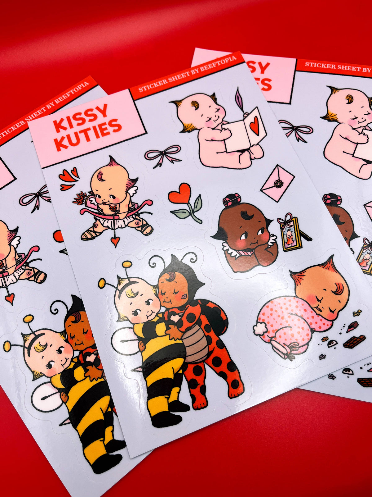 Kissy Kuties Kewpie Inspired Waterproof Vinyl Sticker Sheet