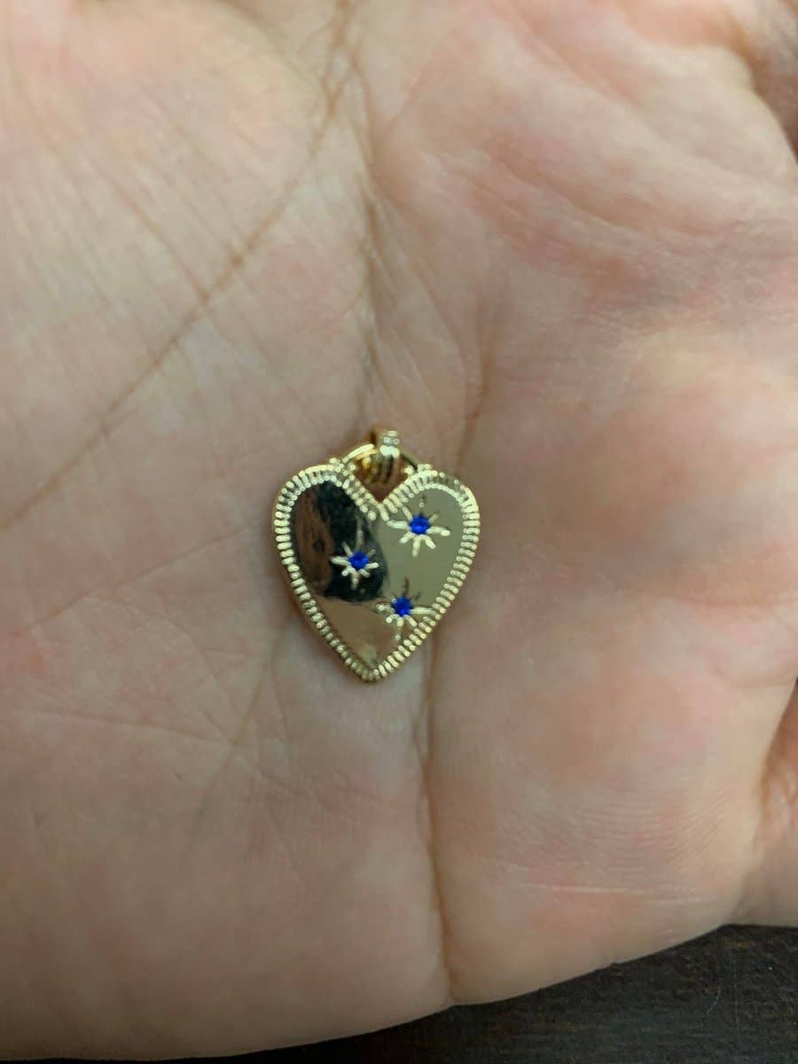 14k Gold Filled Heart Charm Medallion Pendant, Gold Necklace Pendant for Necklace Bracelet Charm Component Supply D-049 D-161