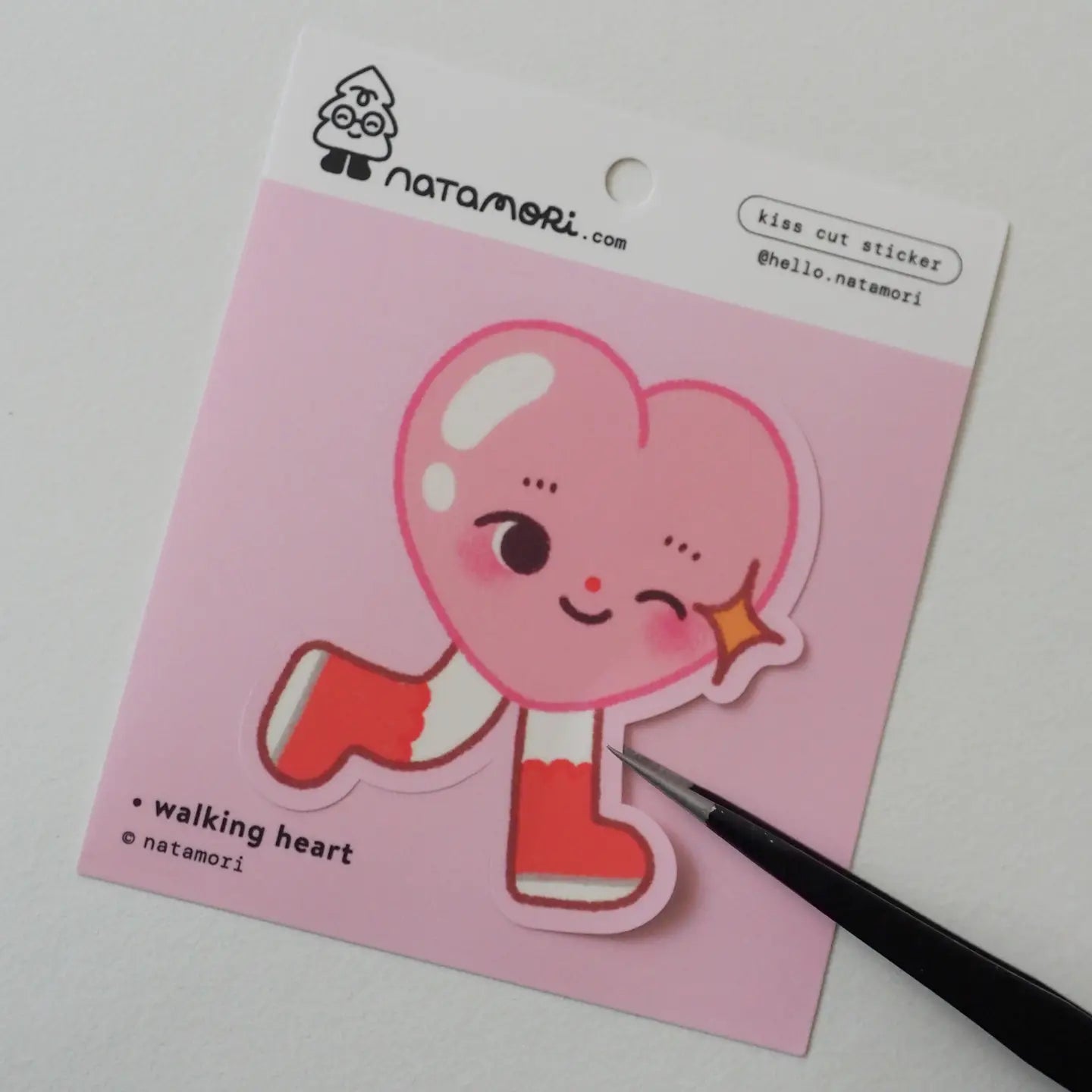 Walking Heart • Single Kiss Cut Vinyl Sticker - Natamori image 2