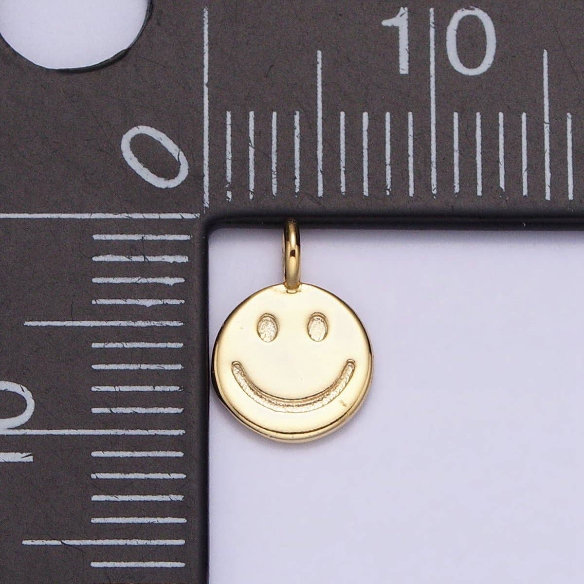 16K Gold Filled Mini Happy Smiley Face Emotion Round Add-On Charm |