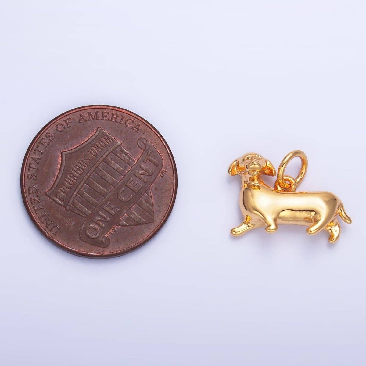 24K Gold Filled Sausage Weiner Dachshund Pet Dog 3D Multidimensional Charm |