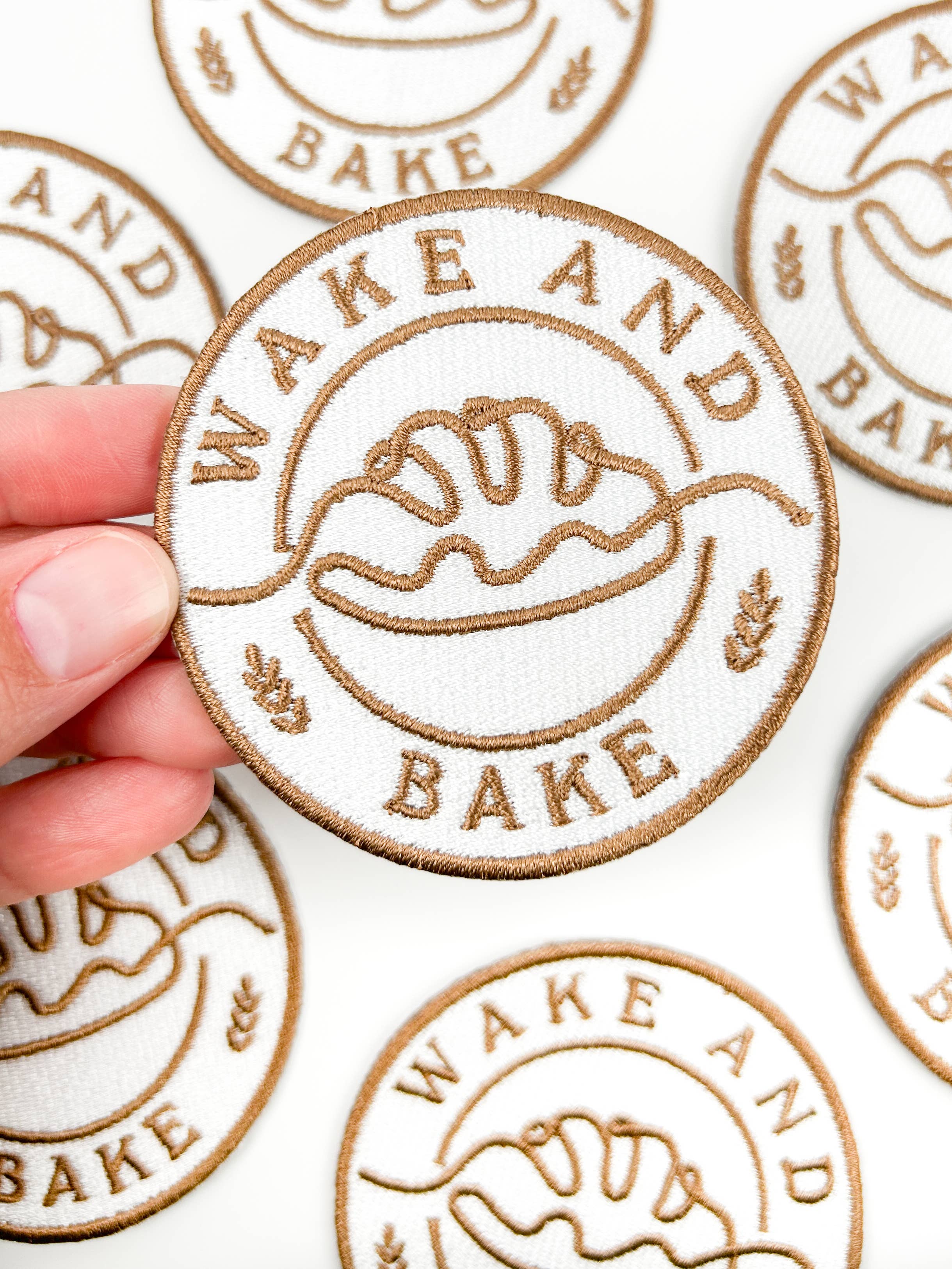 Wake and Bake Embroidered Iron-On Patch Food, Chef, Baking