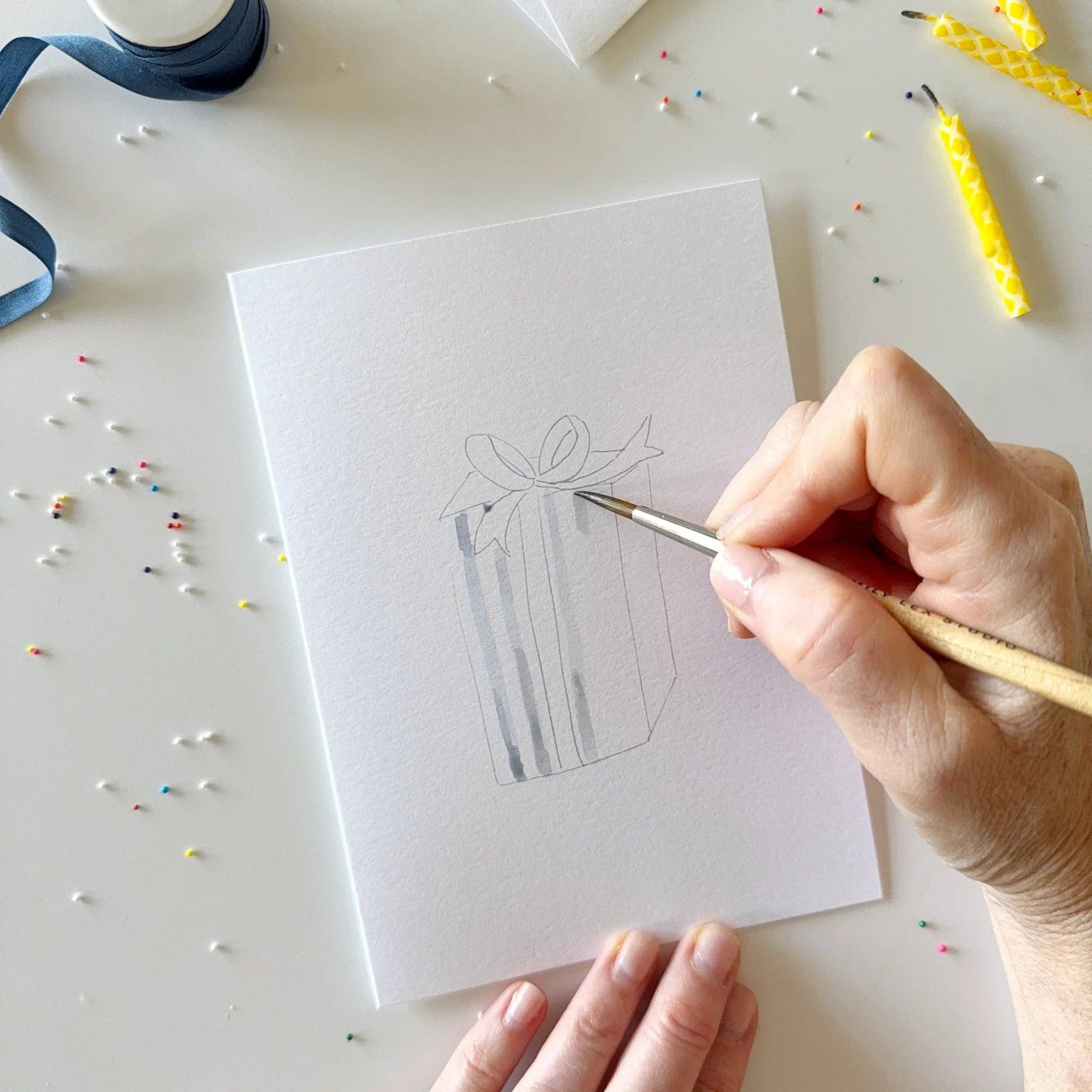Celebrate paintable watercolor notecard set