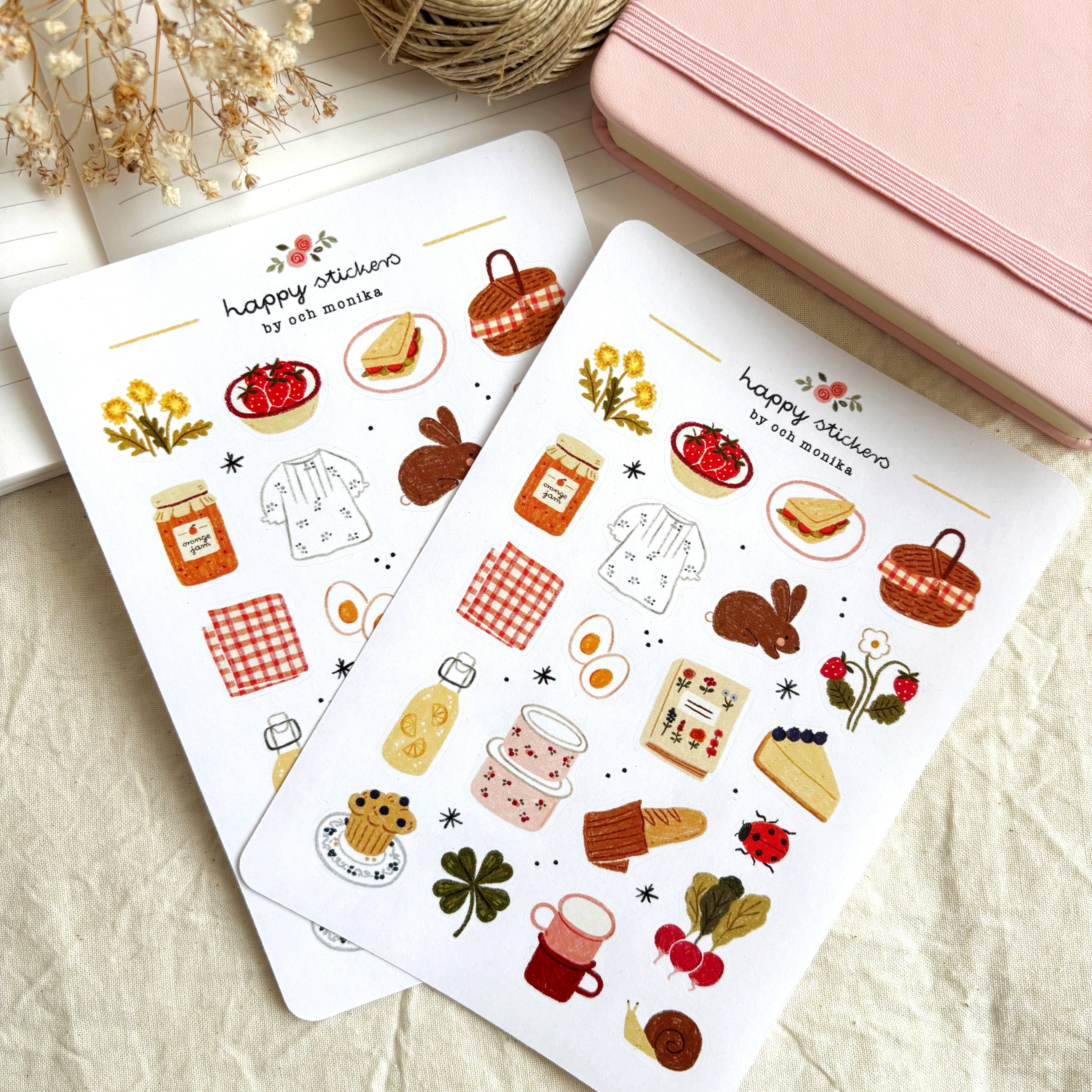 Spring Picnic - Planner & Journal Stickers | A6 Matte Paper
