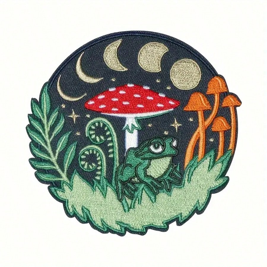 Starry Sky Mushroom Toadstool Frog Patch