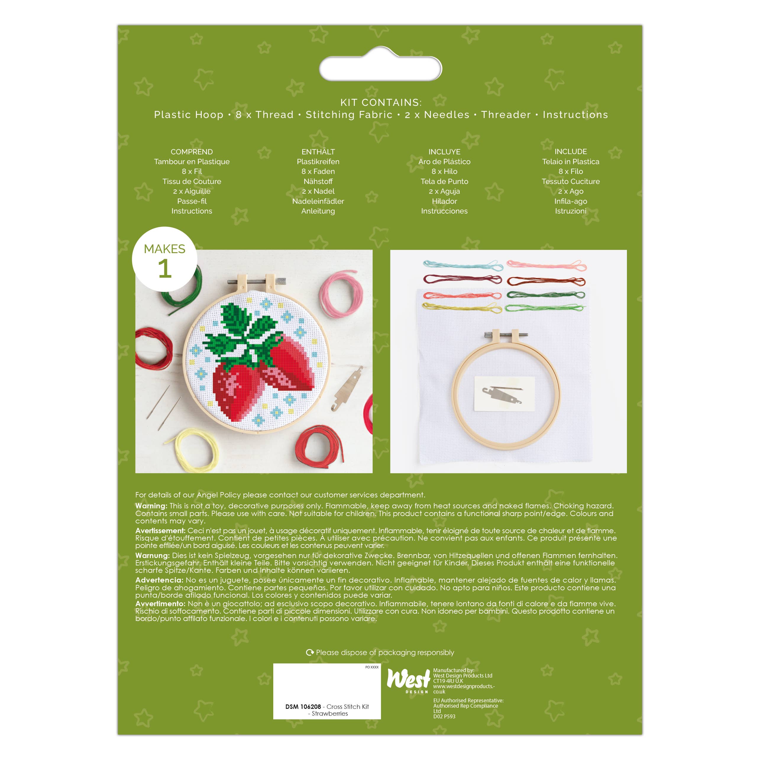 Simply Make Cross Stitch Kit - Strawberries