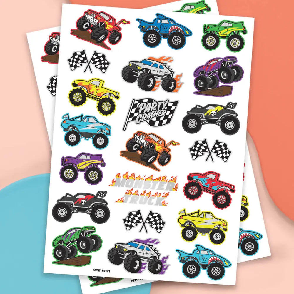 Monster Truck Party Foil Kids Temporary Tattoos - Petit Fetti image 4