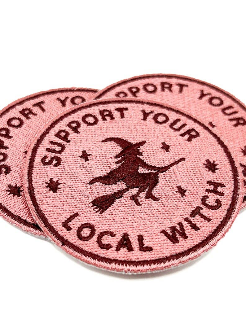 Support Your Local Witch Embroidered Patch Iron On Haloween