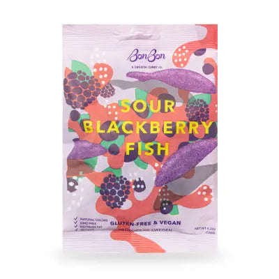 Sour Blackberry Fish - Swedish Candy 5.2oz (150g) image 0