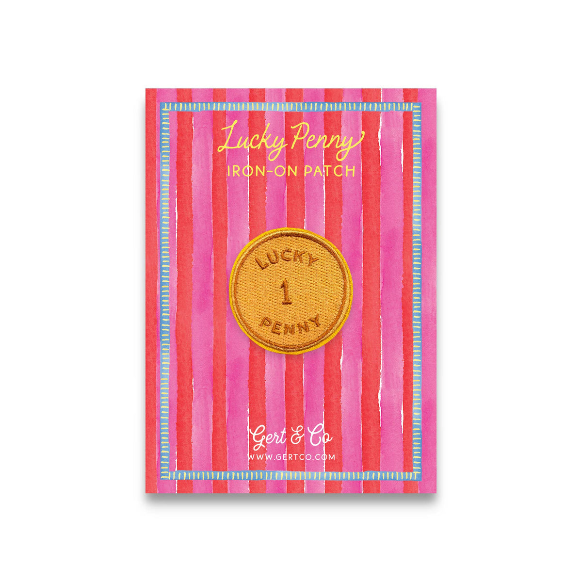 Lucky Penny Iron-On Patch | Good Luck Embroidered Patch