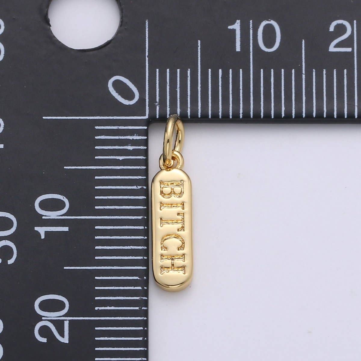 Dainty Gold Pill Bar Pendant, love mom hope happy chill words charm, 14K Gold Filed Pendant for Bracelet Necklace Earring Component Supply | D-506, D-323-D-330, D-747