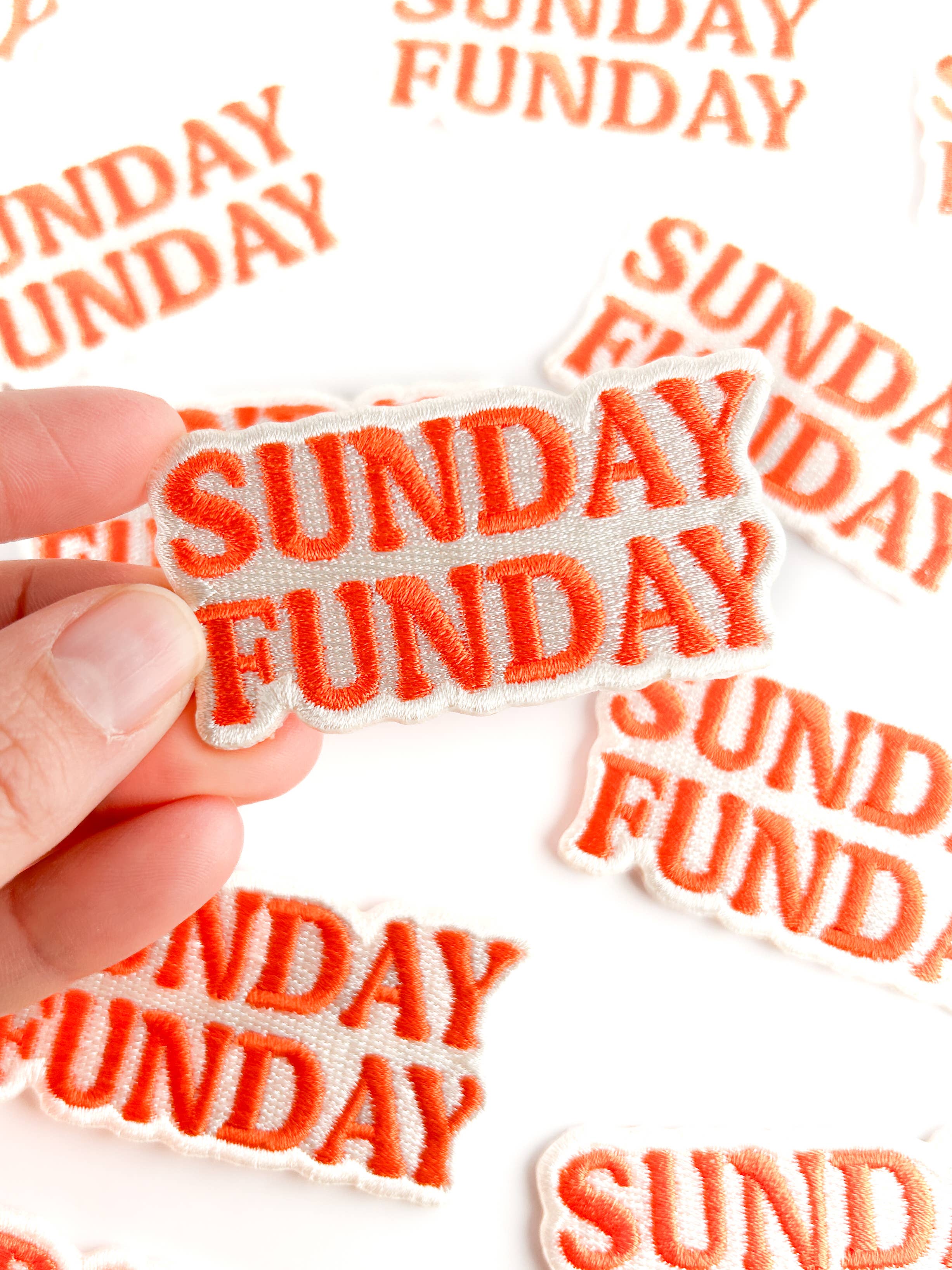 Sunday Funday Embroidered Patch Retro Iron On Patch for Hats