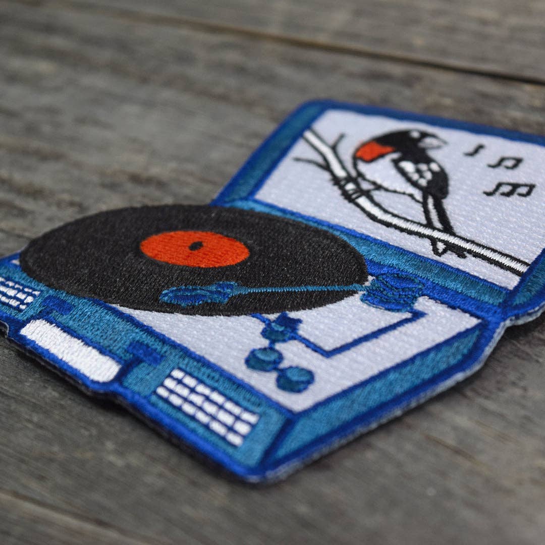 Songbird Record Player Embroidered Patch