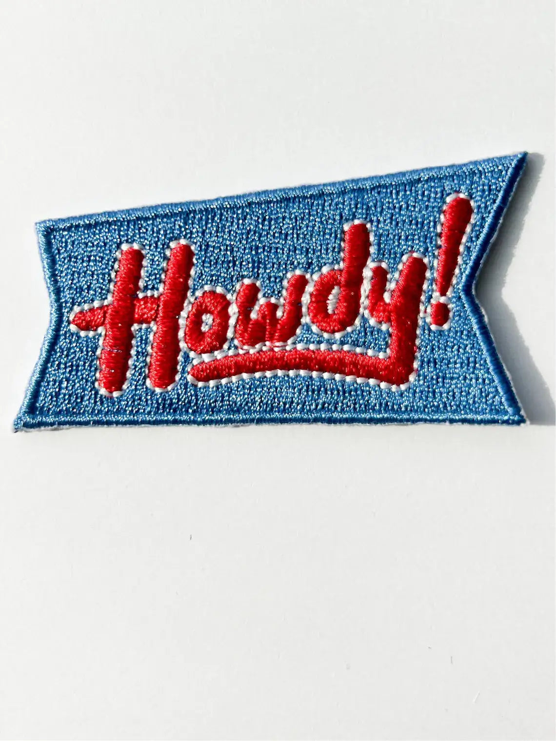 Blue Howdy Iron On Patch for Trucker Hats Western Cowgirl