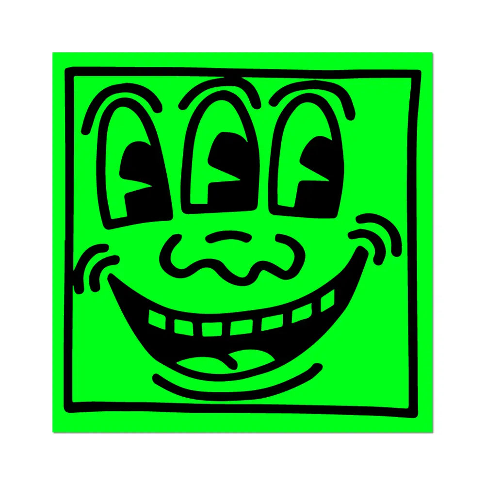 3-Eyed Face By Keith Haring - Die-Cut Sticker image 0