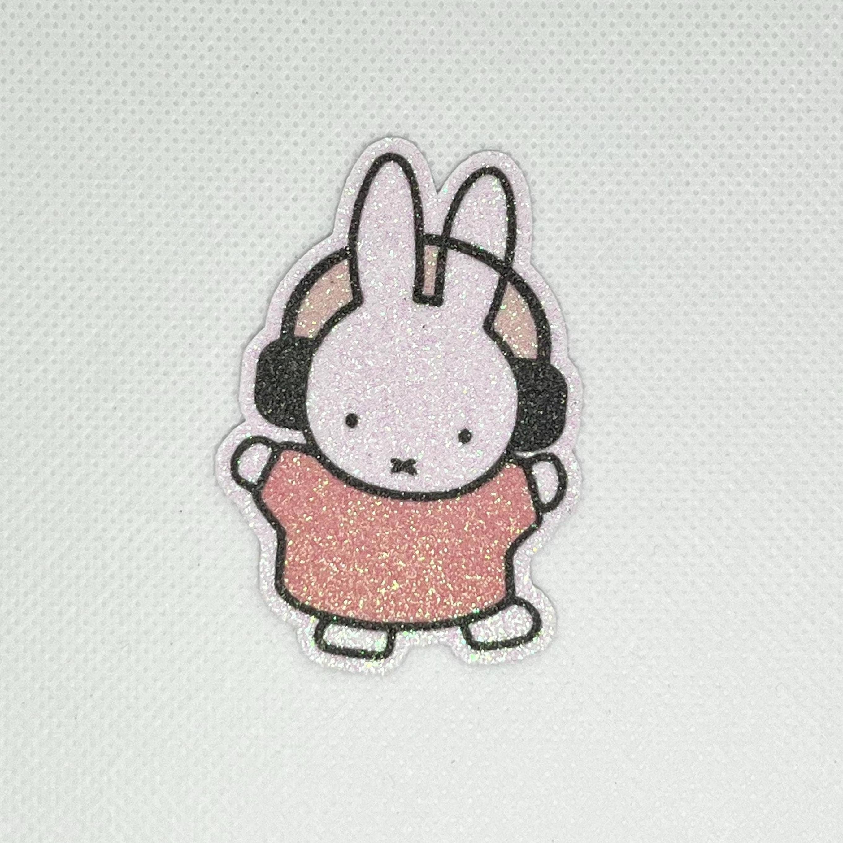 Miffy Wearing Headphones Waterproof Kiss-Cut Sticker