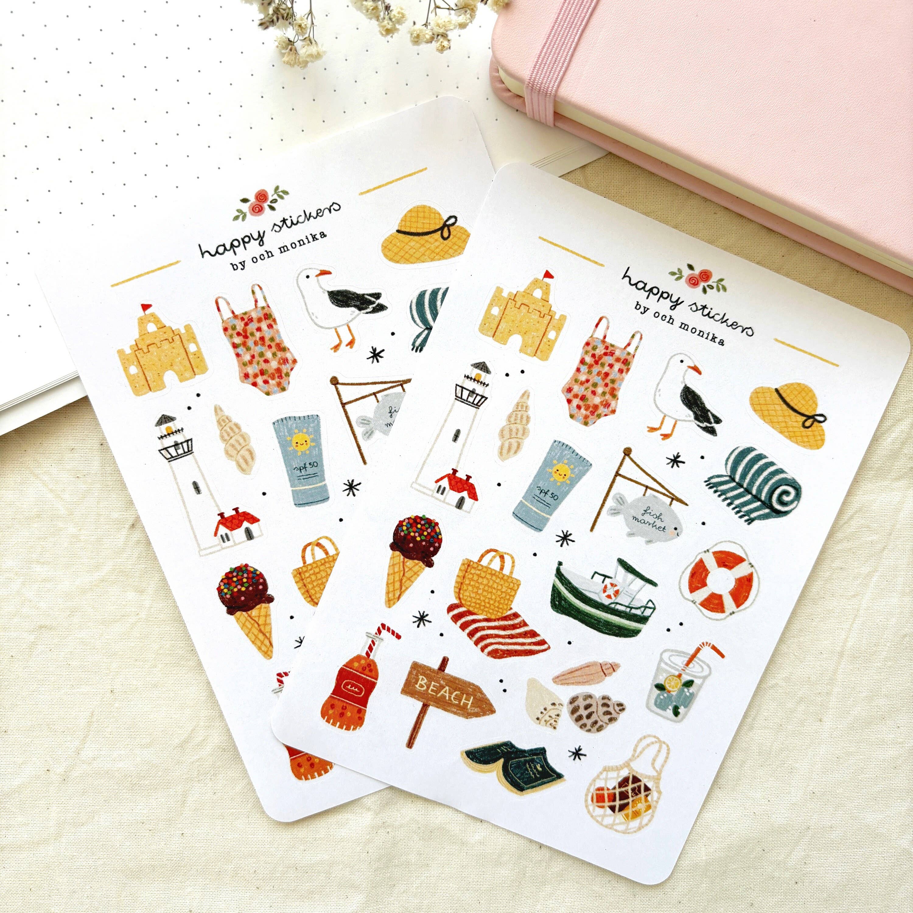 Seaside - Planner & Journal Stickers | A6 Matte Paper