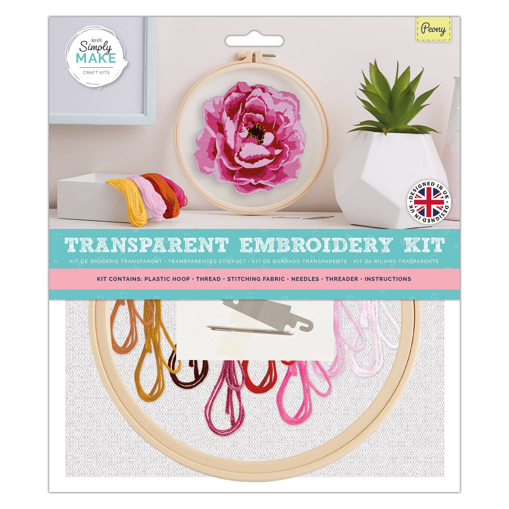 Simply Make Embroidery Kit - Peony