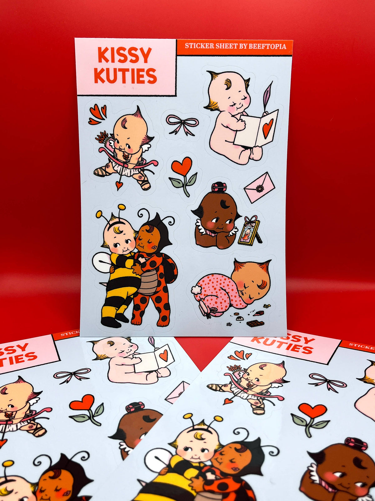 Kissy Kuties Kewpie Inspired Waterproof Vinyl Sticker Sheet