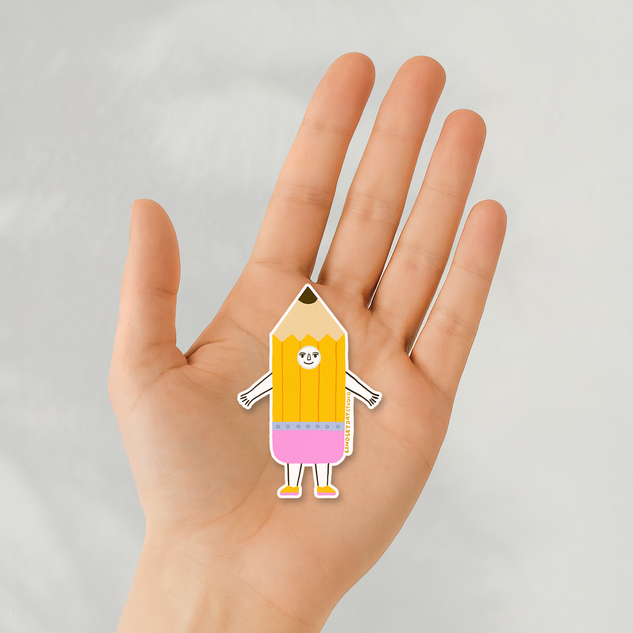 Pencil Friend Sticker, Teacher Gift, Cute Kawaii Sticker