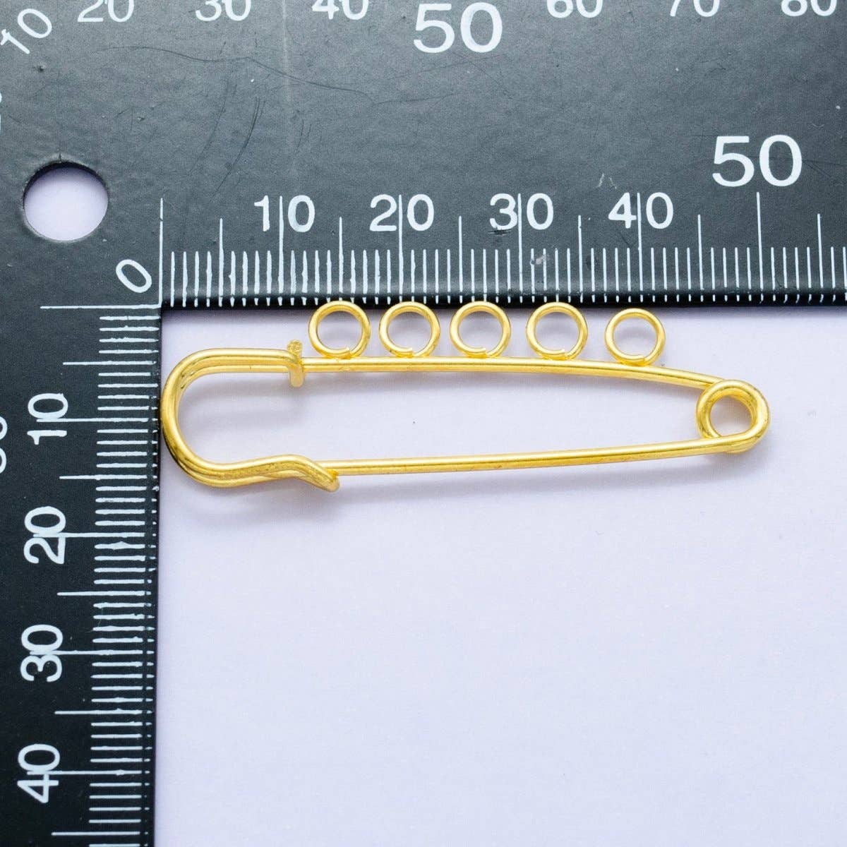 24K Gold Filled Safety Pin Shoe Bag Charm Keychain Finding |
