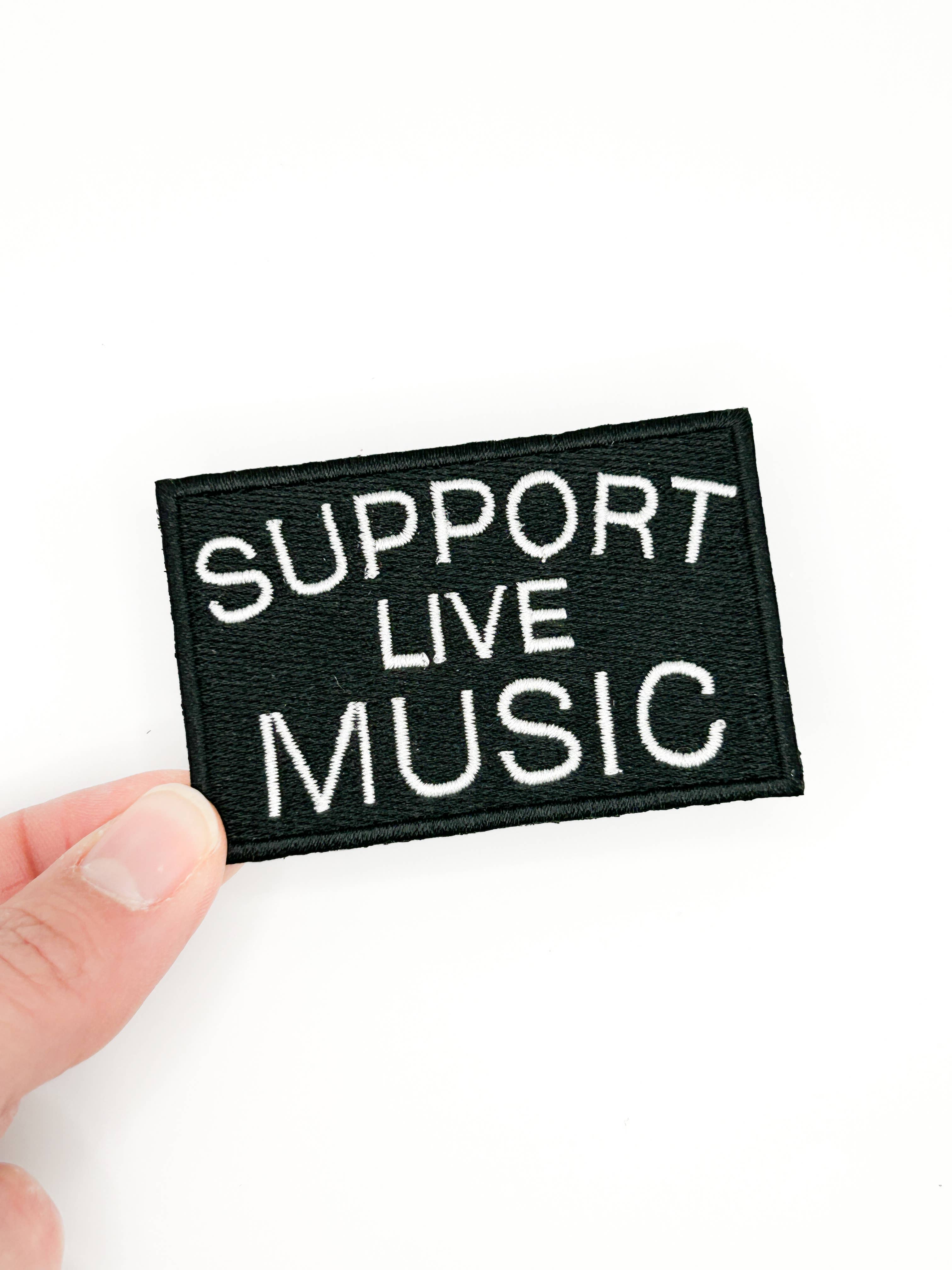 Support Live Music Embroidered Iron On Patch Trucker Hat
