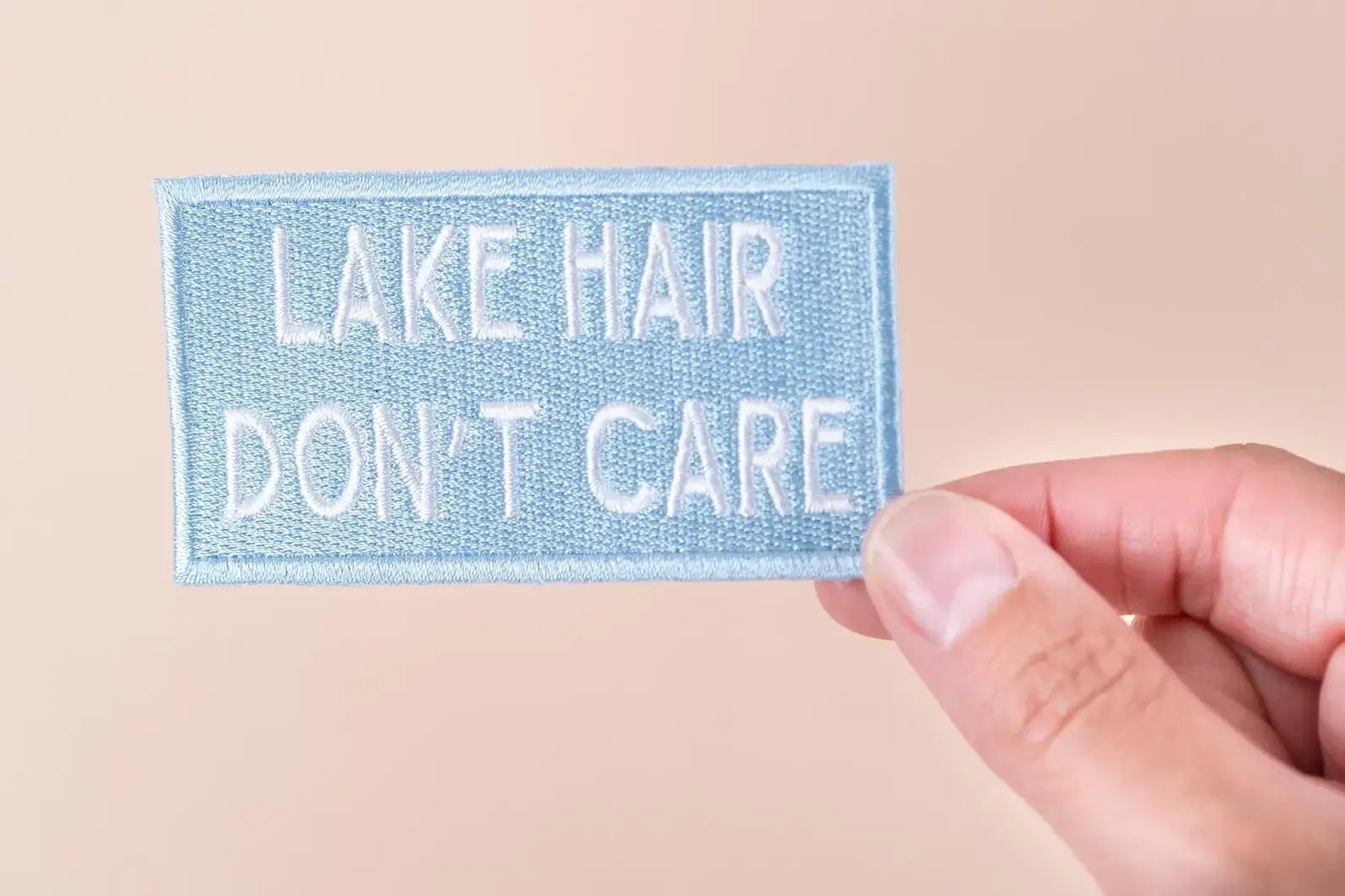 Lake Hair Don't Care Embroidered Iron-On Patch Weekend Boat