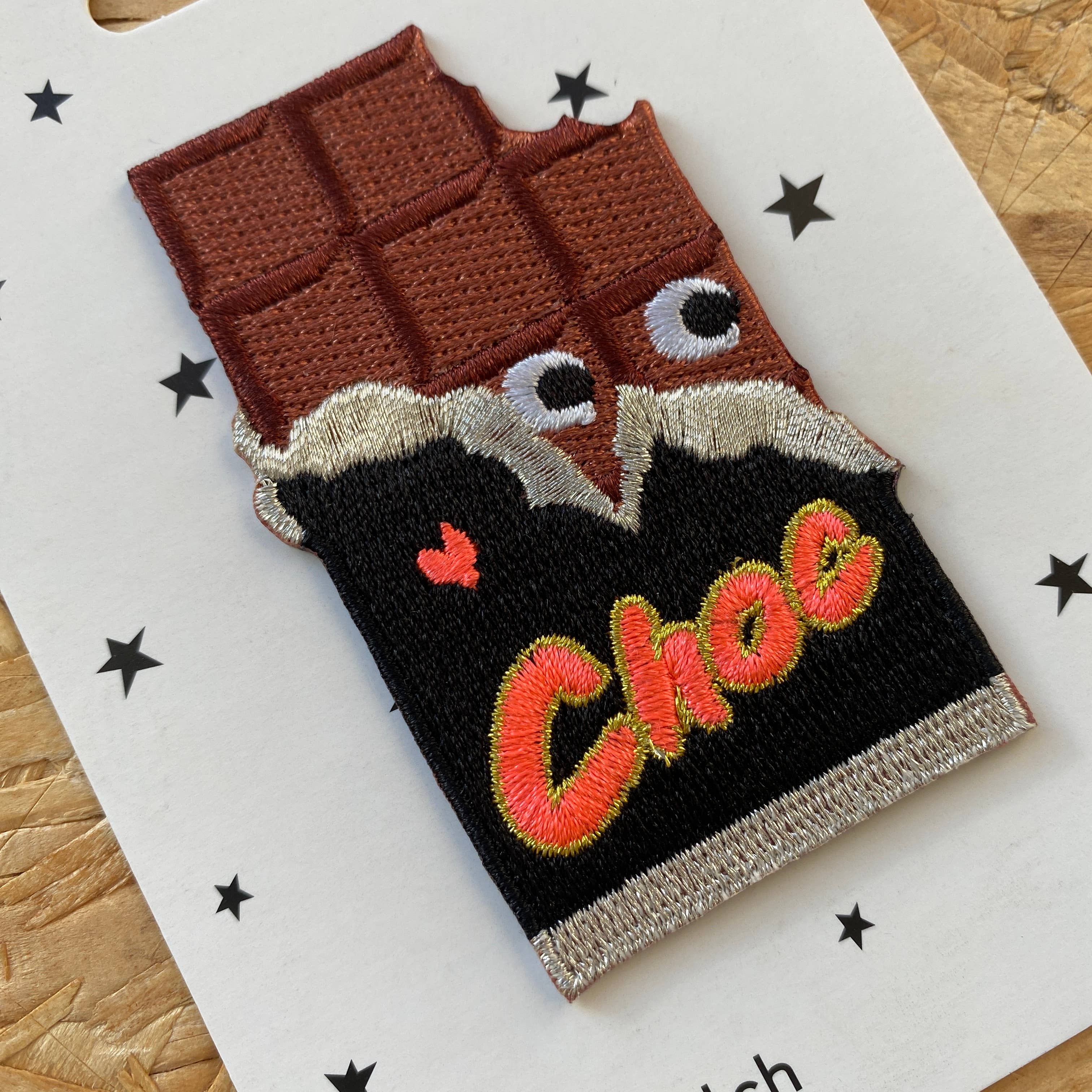 Love Choc | Chocolate Bar Iron-On Embroidered Patch