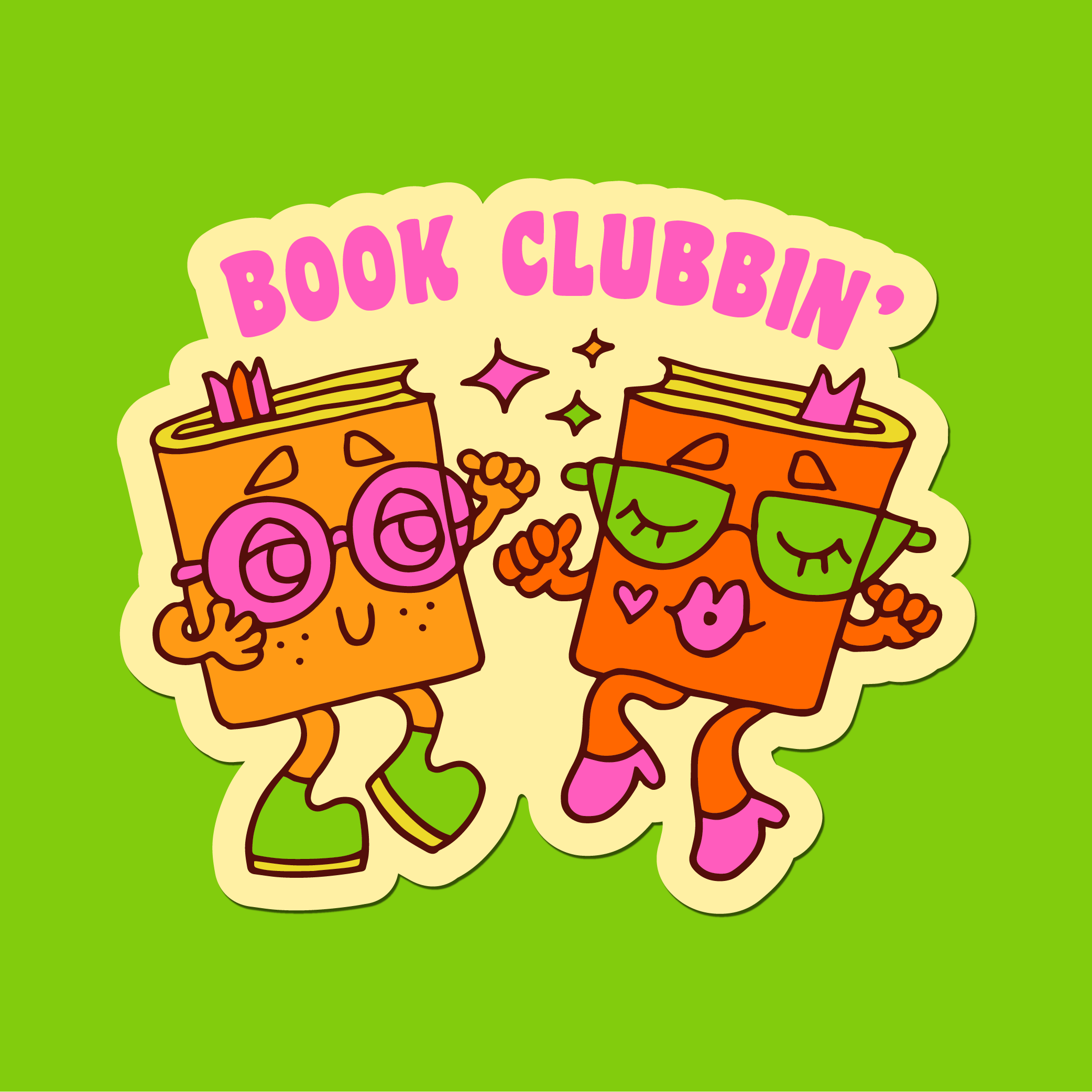 Book Clubbin' Sticker