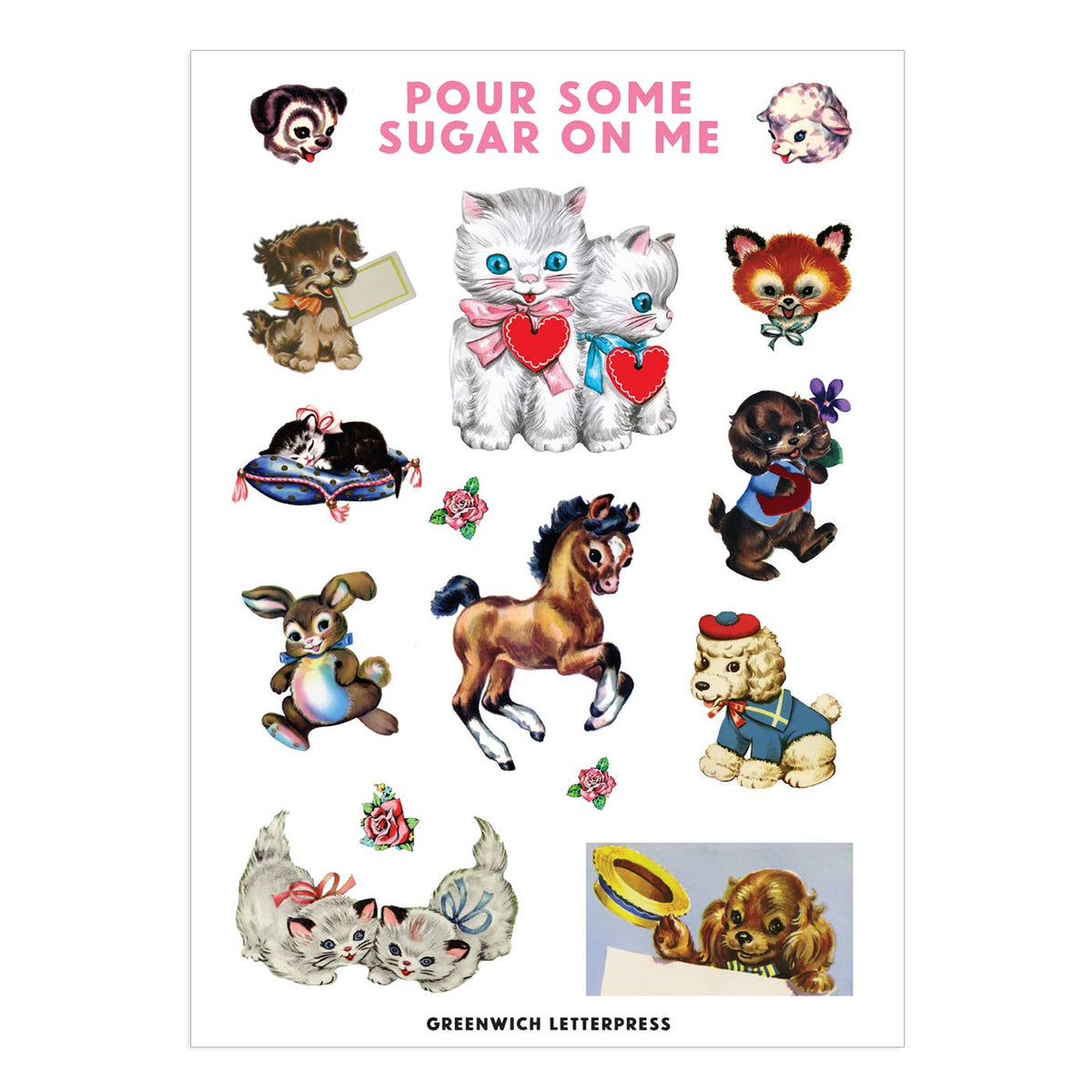 Sugar Sweet Sticker Sheet – Cute & Retro Die-Cut Critters