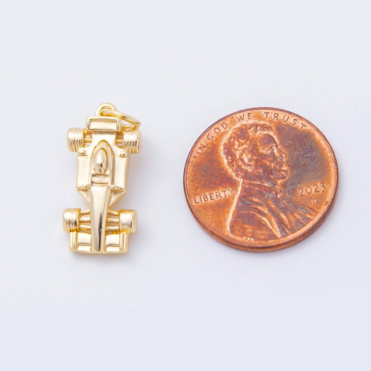 18K Gold Filled 23mm Mini Race Sports Car Minimalist Multidimensional Charm |