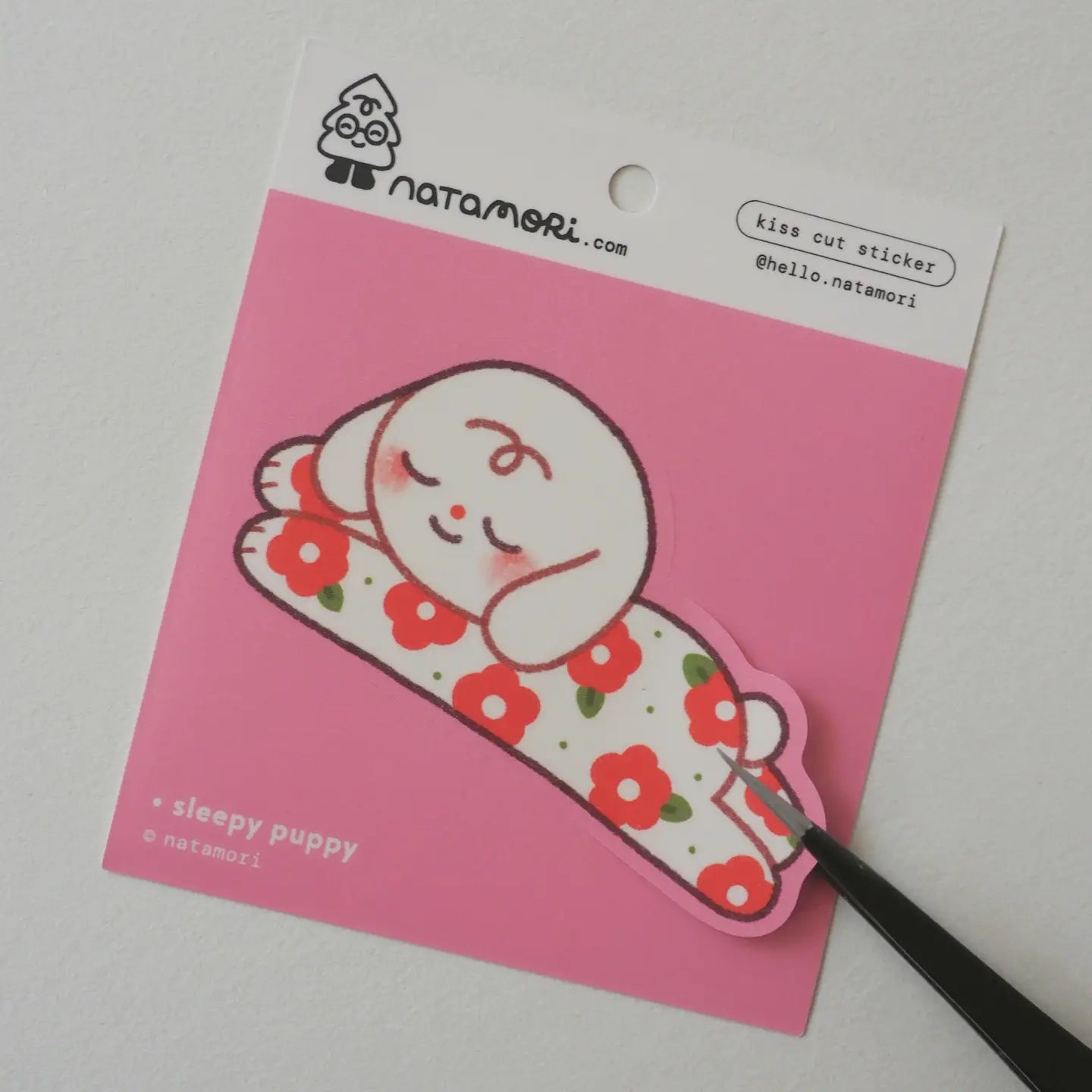 Sleepy Puppy • Single Kiss Cut Vinyl Sticker - Natamori image 2