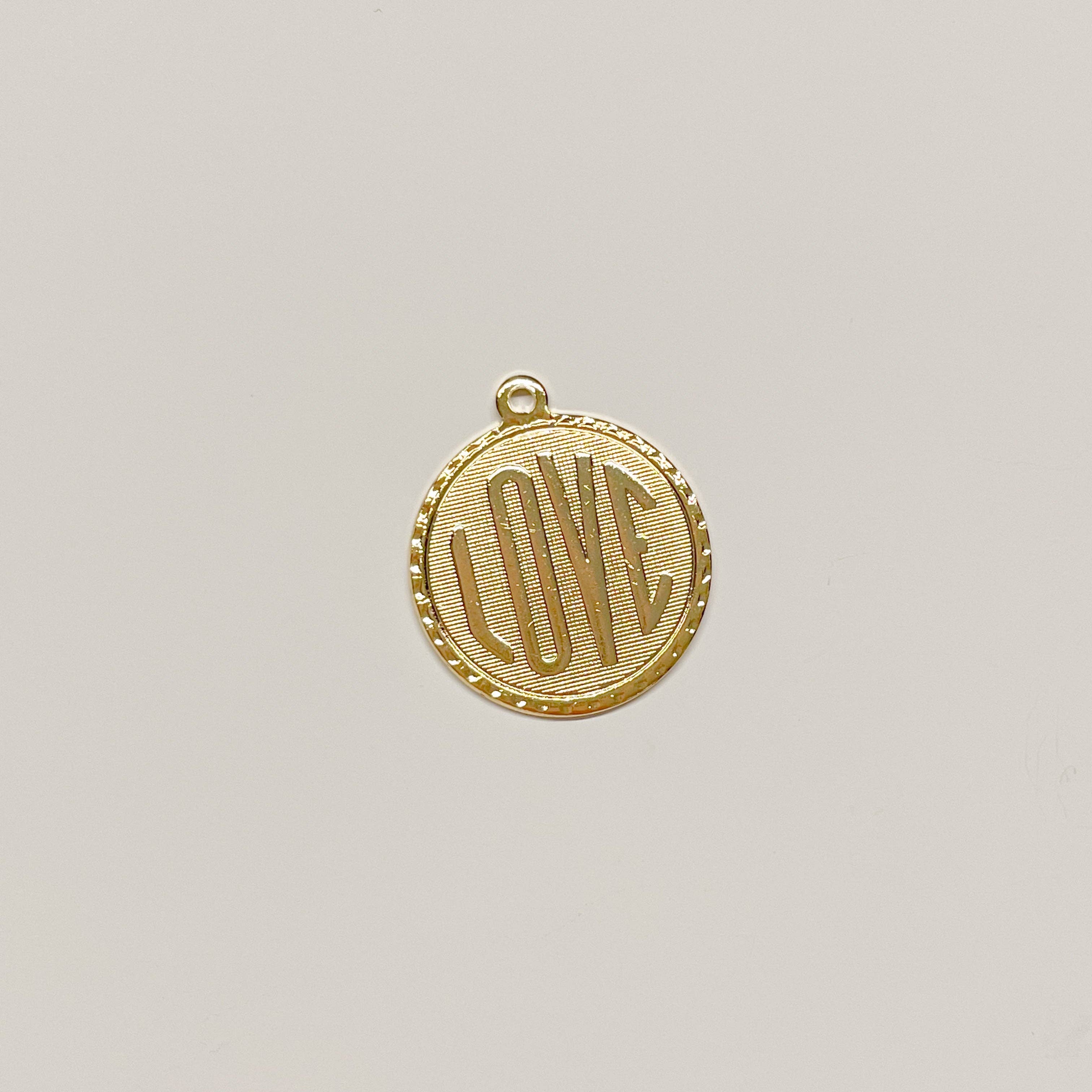 Gold Love Coin Charm