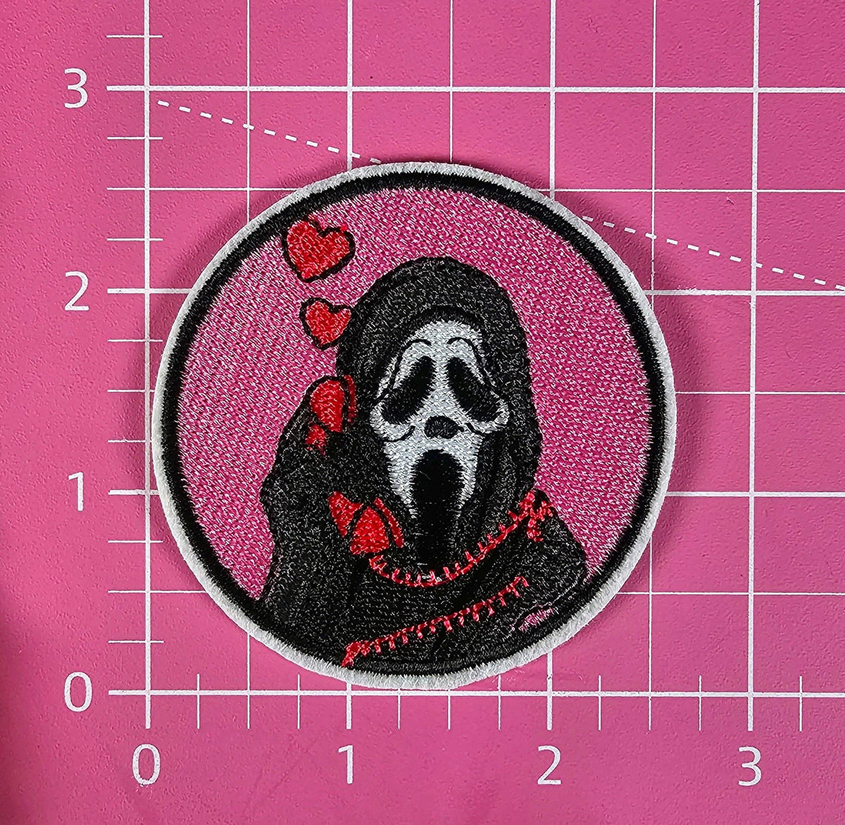 Scary Call Hearts Embroidery Iron On Patch