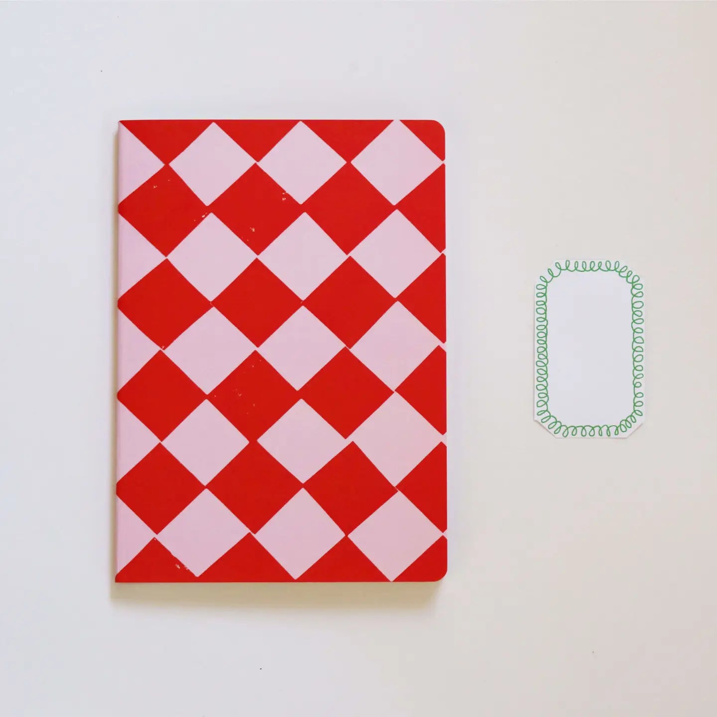 Red and Pink Chequered A5 Sketchbook image 1
