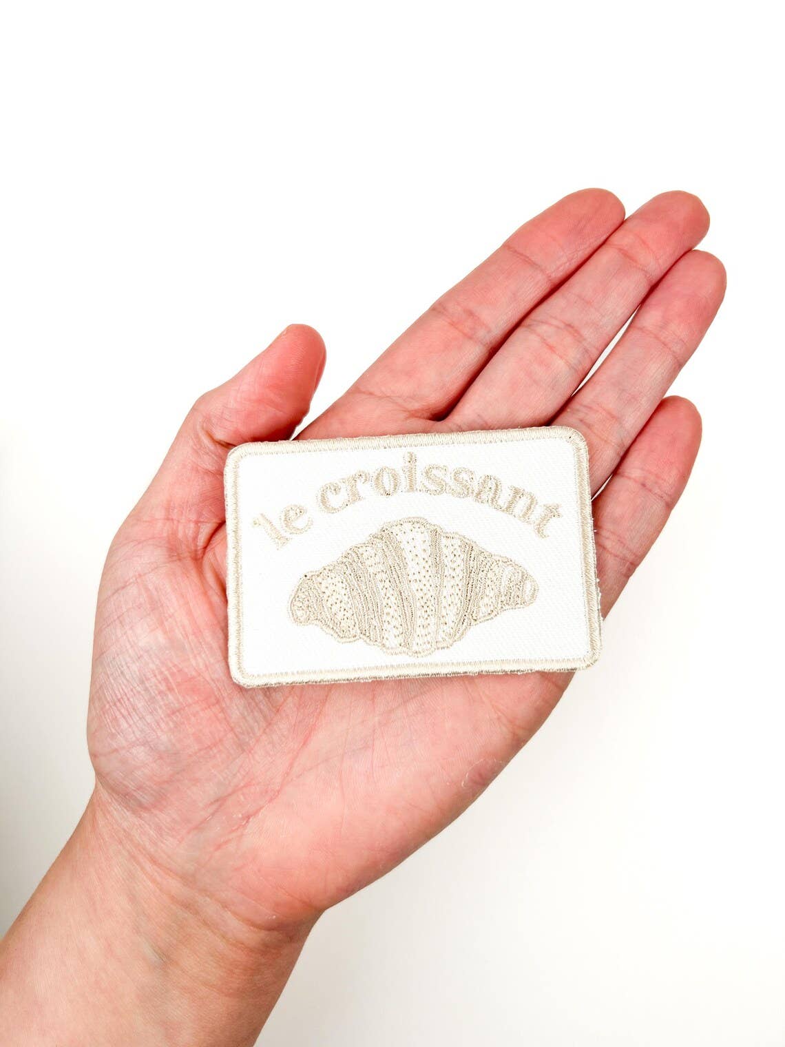 Le Croissant Embroidered Iron-On Patch Food Baking French 