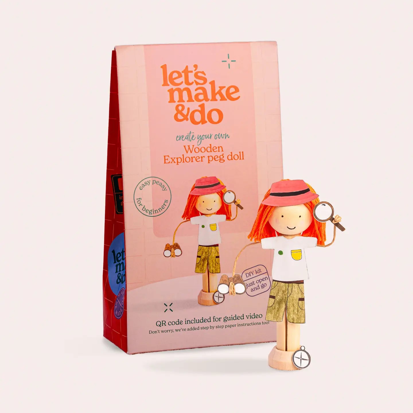 Let's Make & Do Create Your Own Explorer Wooden Peg Doll Kit image 0