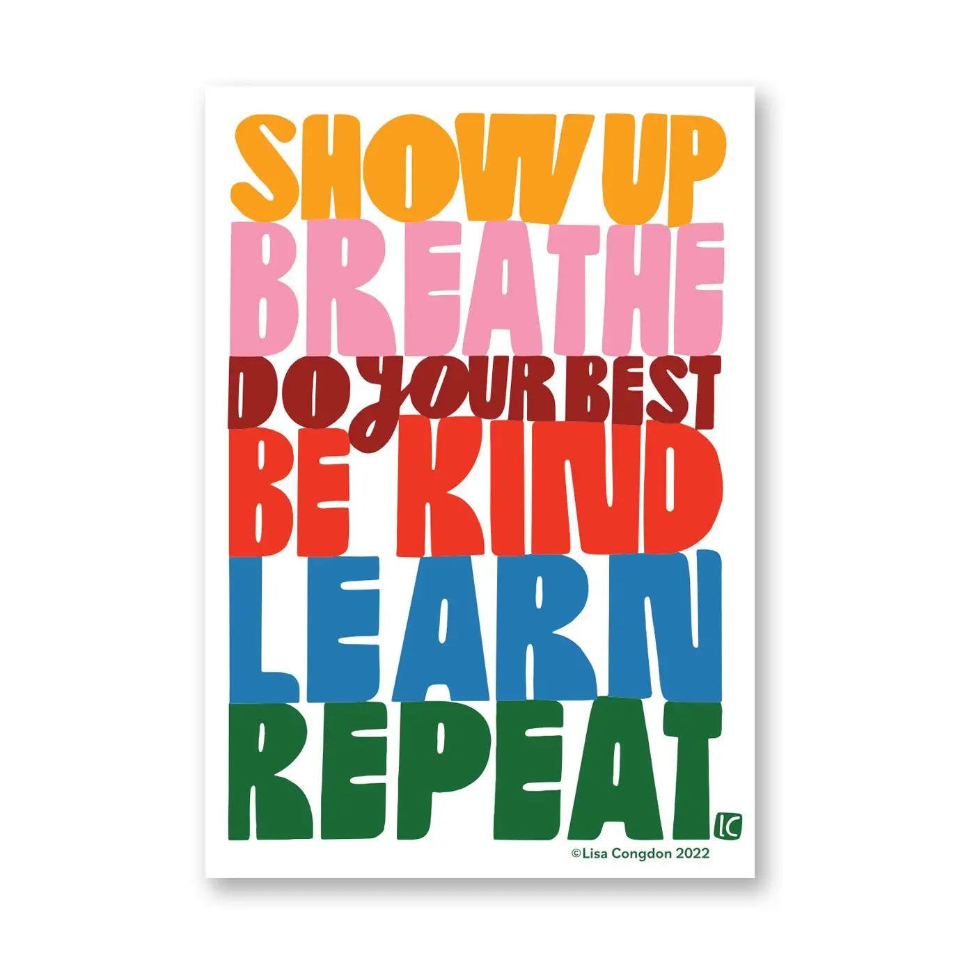 Show Up Breathe Large Waterproof Sticker image 0