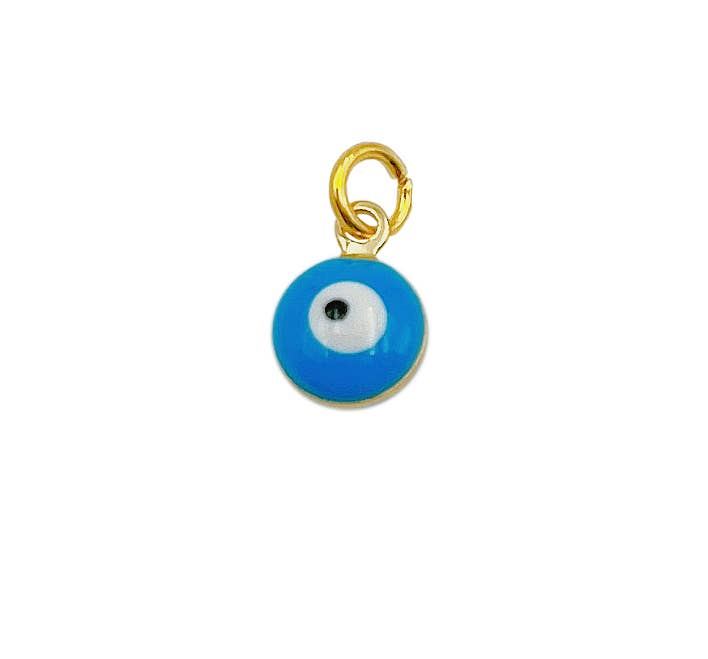 Gold-Filled Enamel Evil Eye Charm Pendant