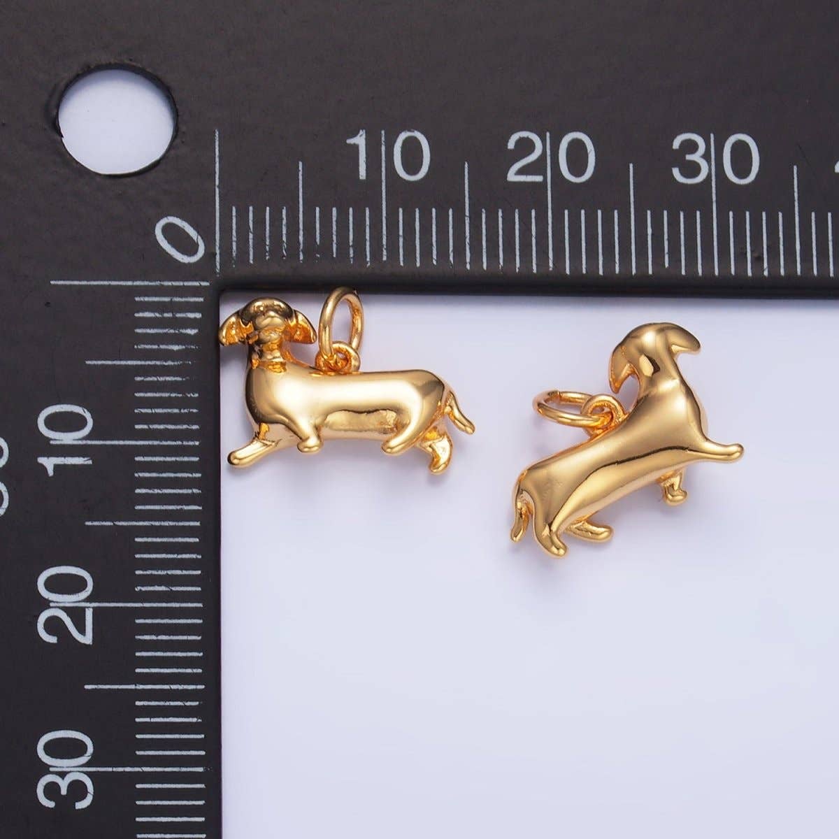 24K Gold Filled Sausage Weiner Dachshund Pet Dog 3D Multidimensional Charm |